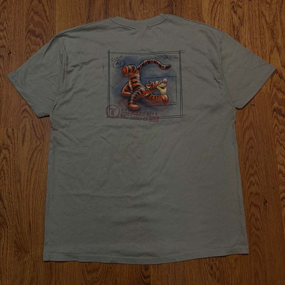 Vintage The Disney Catalog Tigger Animation Scene Sketch T-Shirt